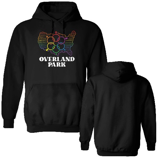 Overland Park Pride Flag Pride Month LGBTQ Flag Double Sided Hoodies