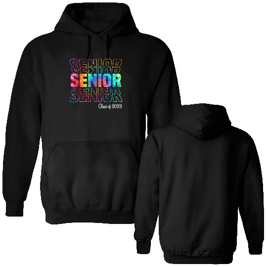 Tie Dye Senior 2023 Class Of 2023 Graduation Back Double Sided Hoodies