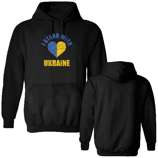 Support Ukraine I Stand With Ukraine Ukrainian Double Sided Hoodies