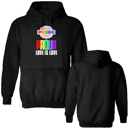 Proud LGBT Double Sided Hoodies Love is Love Double Sided Hoodies Rainbow Gay