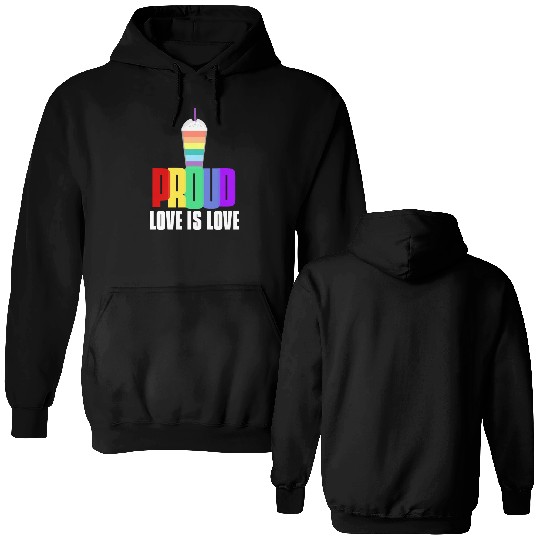 Proud LGBT Double Sided Hoodies Love is Love Double Sided Hoodies LGBTQ Pride