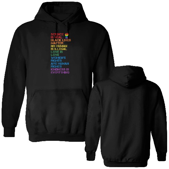 Science Is Real Black Lives Matter Lgbt Blm Fist Double Sided Hoodies