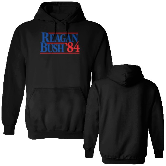 Reagan Bush '84 Republican Double Sided Hoodies