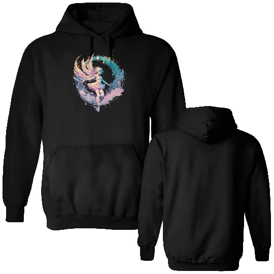 Watercolor Fairy Painting Fairycore Pastel Goth Bu Double Sided Hoodies