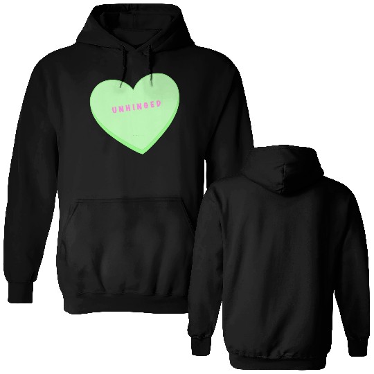 unhinged conversation heart Double Sided Hoodies
