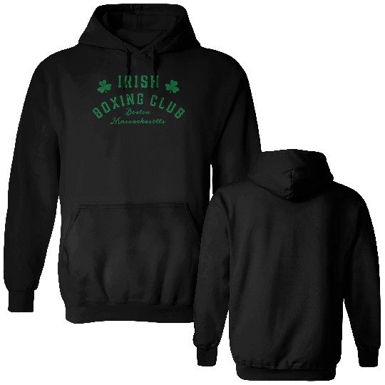 Irish Bong Club Boston Massachusetts Shamrock Double Sided Hoodies