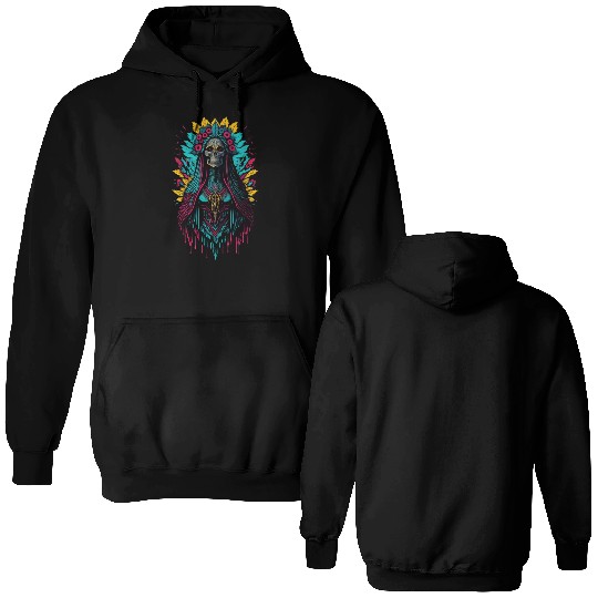 Santa Muerte de Guadalupe Double Sided Hoodies