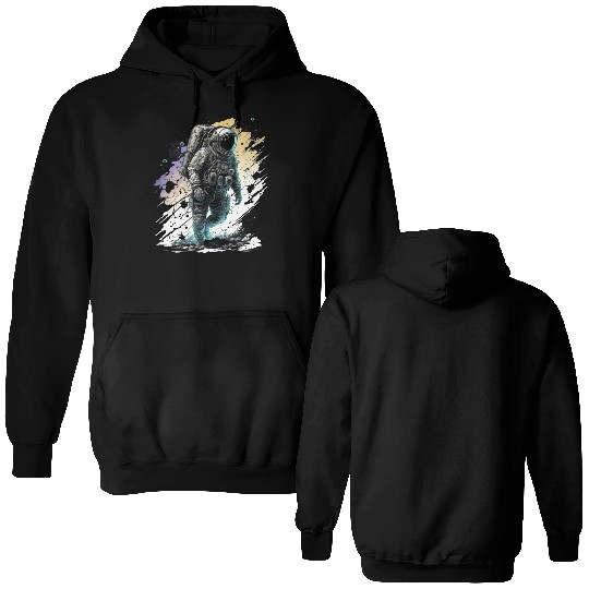 Space Street Art An Explorers Journey in the Stars Double Sided Hoodies