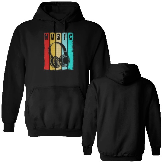 Electronic Music Lover DJ Vintage Retro Double Sided Hoodies