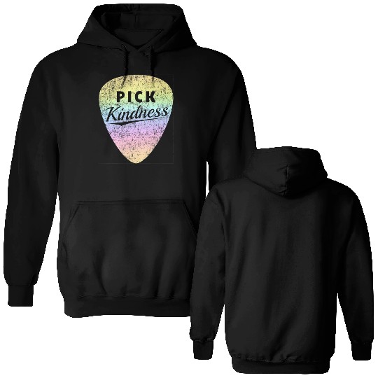 Pastel Rainbow Guitar Pick Pun Anti-Bullying Pick Double Sided Hoodies