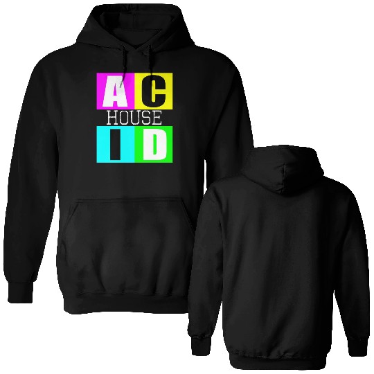 Acid house music Double Sided Hoodies