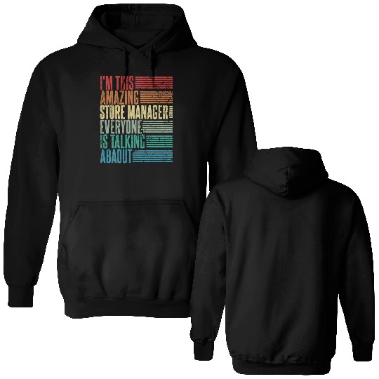 Vintage Store Manager Profession Gift Retro Double Sided Hoodies