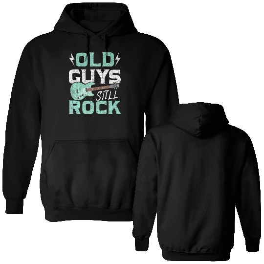 Retired Man Guitar Player Bass Guitar Double Sided Hoodies