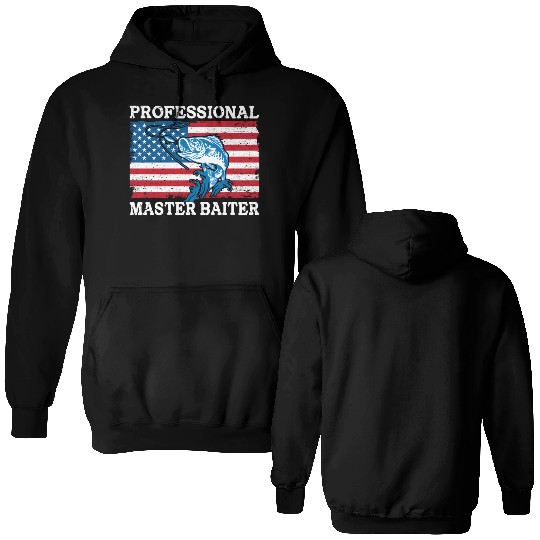 Professional Master Baiter Us American Flag Bass Double Sided Hoodies