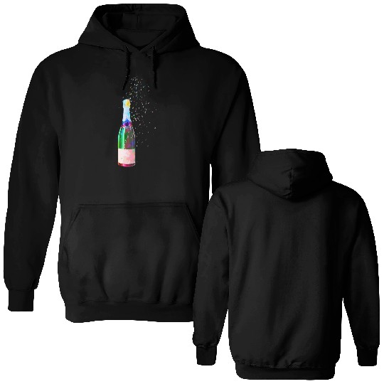 Champagne Bottle Sparks Double Sided Hoodies