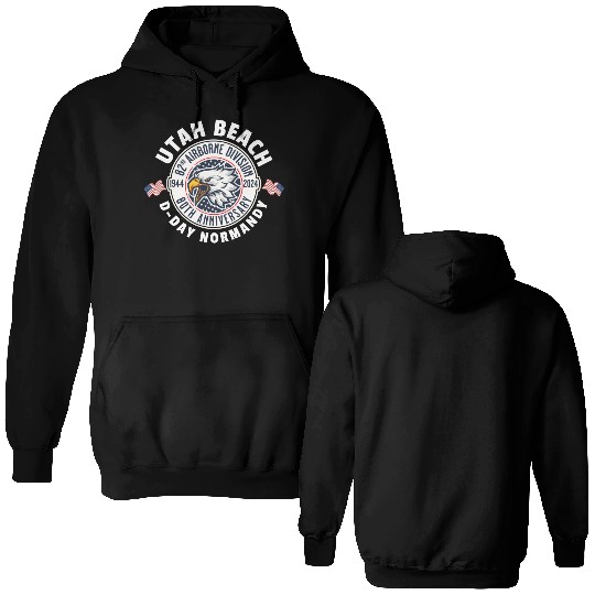 UTAH Beach airborne division 80th anniversary Double Sided Hoodies
