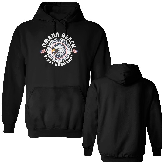 Omaha Beach airborne division 80th anniversary Double Sided Hoodies