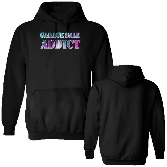Garage Sale Addict blue purple watercolor Double Sided Hoodies