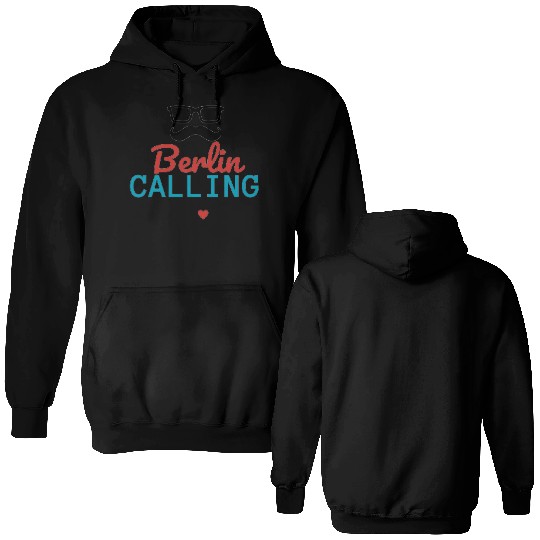 Black Red Blue Berlin Calling Double Sided Hoodies
