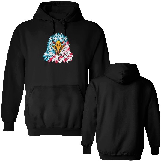America Eagle Independence Day US Patriot Double Sided Hoodies