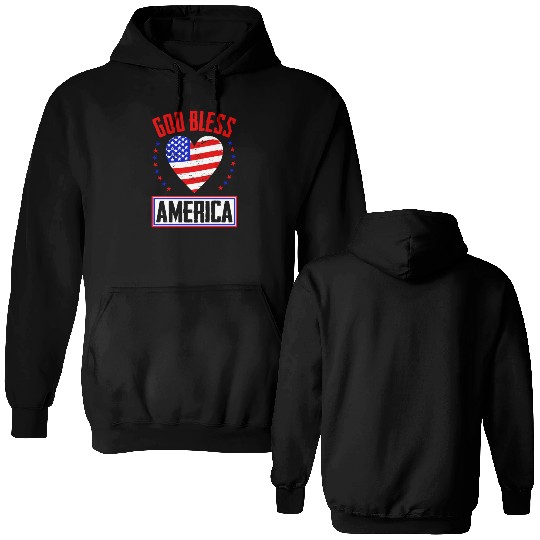 God Bless America Independence Day USA Patriot Double Sided Hoodies