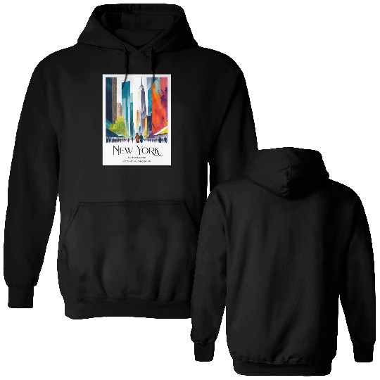 People walking to One World Trade Centre New York Double Sided Hoodies