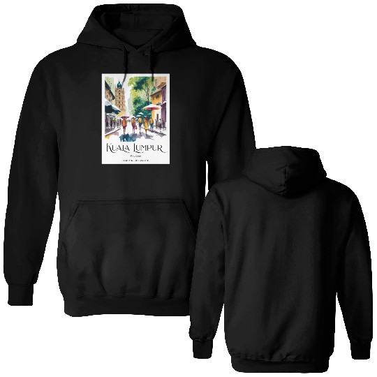 People walking in streets of Kuala Lumpur Malaysia Double Sided Hoodies
