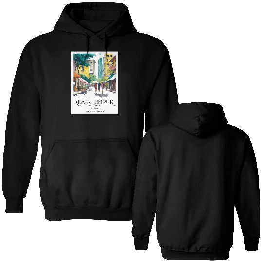 People walking in streets of Kuala Lumpur Malaysia Double Sided Hoodies