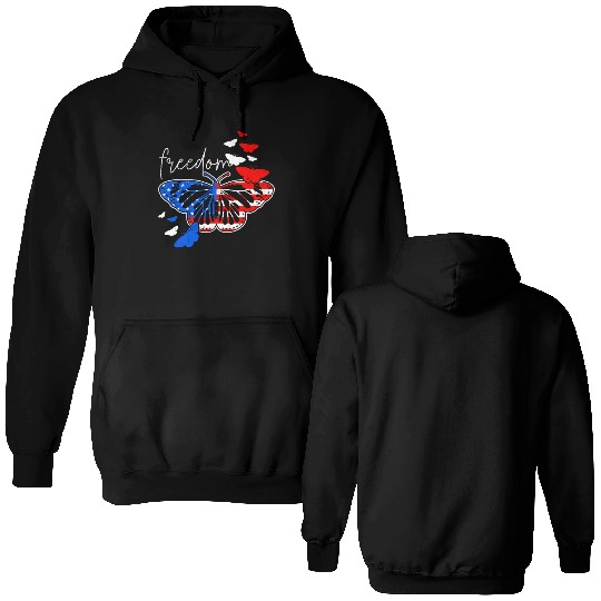 American Freedom Independence Day Butterfly Double Sided Hoodies