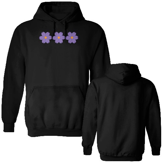 PURPLE FLOWERS Double Sided Hoodies