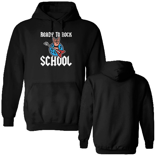 Ready To Rock School Heavy Metal Lover Guitar Double Sided Hoodies