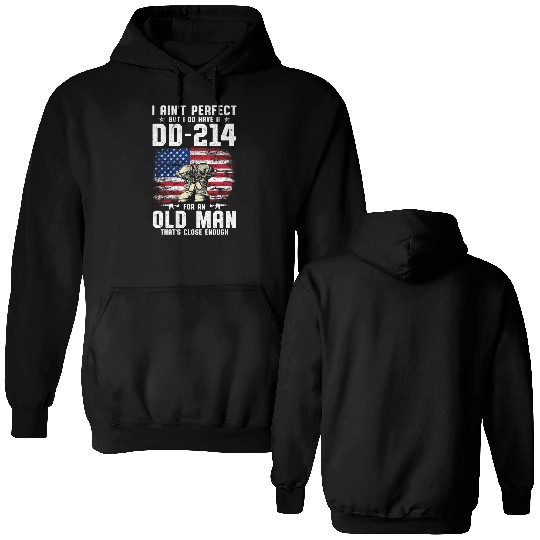 US Army DD-214 American Flag Double Sided Hoodies