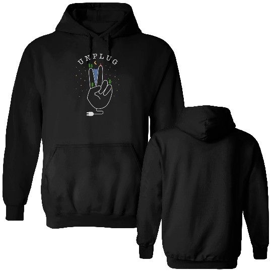 Unplug - nature, forest and mountains Double Sided Hoodies