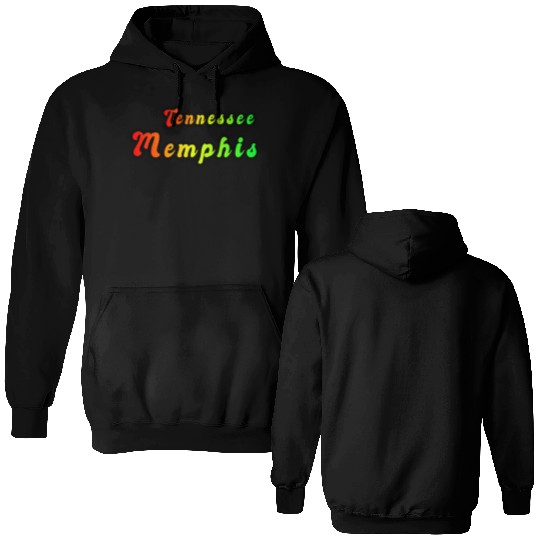 Memphis Tennessee rainbow design Double Sided Hoodies