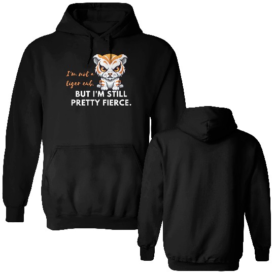 Animals: Angry Tiger cub Double Sided Hoodies