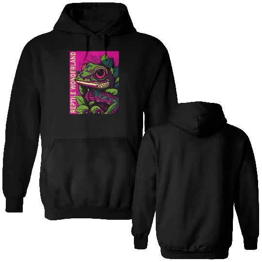 Psychedelic Reptile Wonderland Retro Designs 9 Double Sided Hoodies