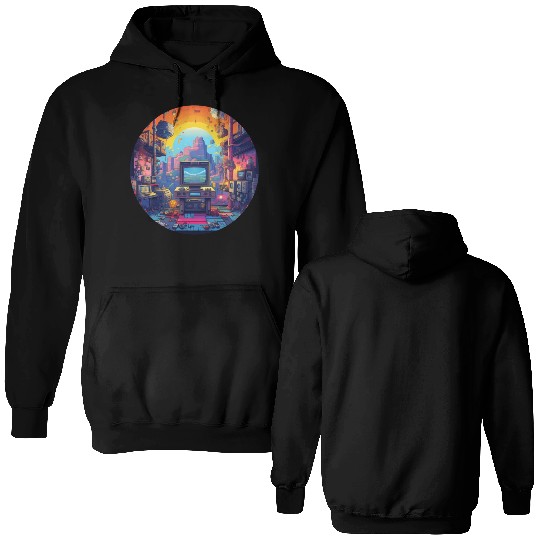 Retro Gaming Paradise: Embrace the Pixelated Past! Double Sided Hoodies