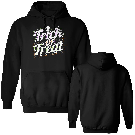 Trick Or Treat Spiderweb Halloween Double Sided Hoodies