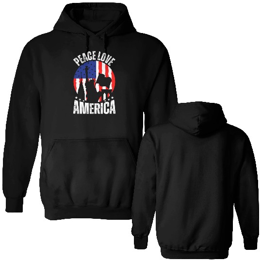"Peace Love America Labor Day Double Sided Hoodies - Celebrate
