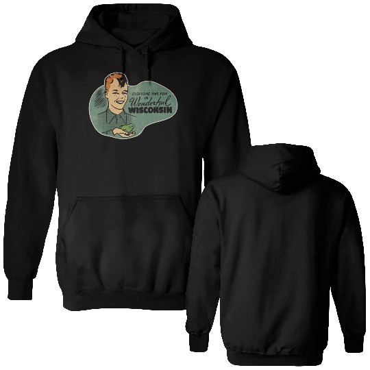 Vintage Wisconsin Tourist Frog Weird Kid Double Sided Hoodies