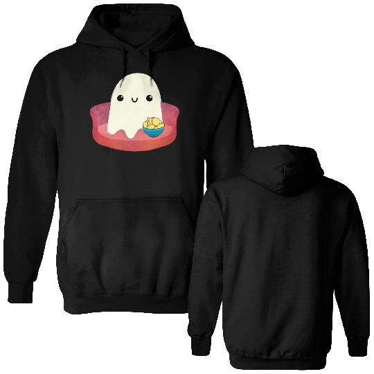 Couch Potato Ghost With Potato Chips Double Sided Hoodies