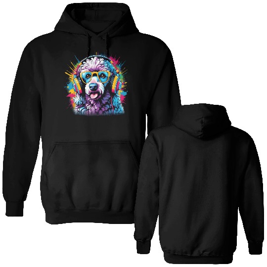 Alley of the Dog: Canine Graffiti Design Double Sided Hoodies