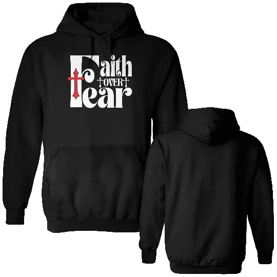 Faith Over Fear Love Jesus Christian Christmas Double Sided Hoodies