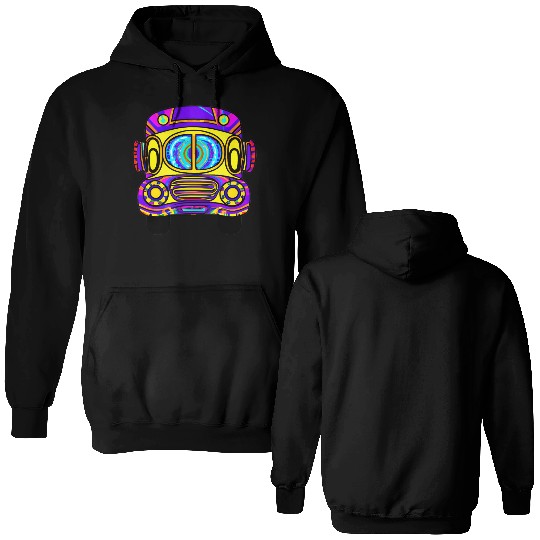 Tie Dye School Bus Double Sided Hoodies