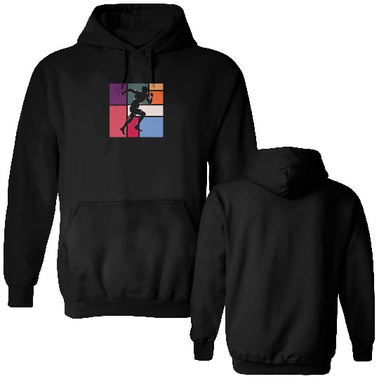 Vintage Running Athlete Double Sided Hoodies