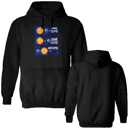 Lunar Eclipse Solar Apocalypse Astrology Science Double Sided Hoodies