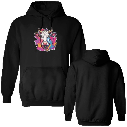 Cow Cows Cow Head Agriculture Farmer Double Sided Hoodies
