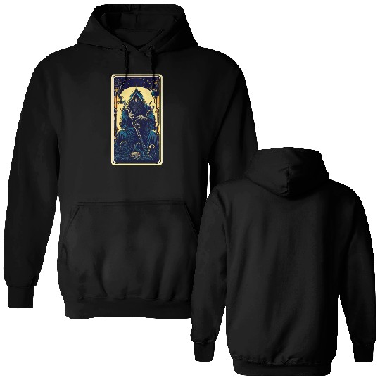 Dark Tarot Card Double Sided Hoodies: Mystical Astrology