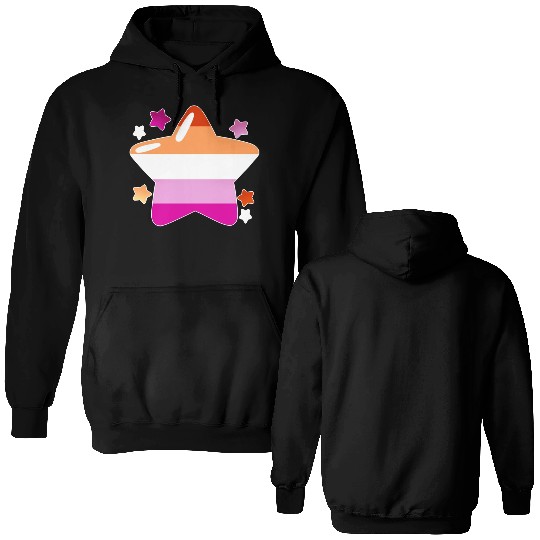 Lgbtq Pride Flag Stars Lesbian Double Sided Hoodies