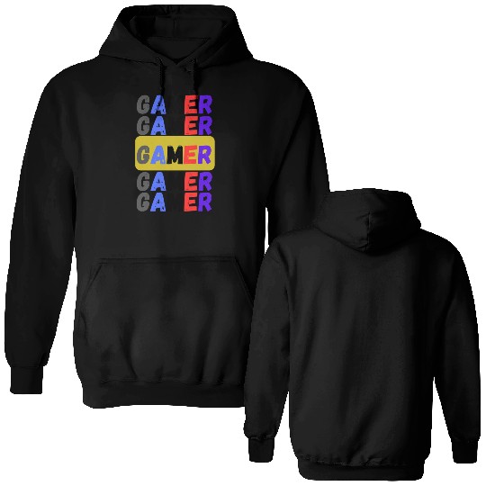 Distressed Retro Gamer Double Sided Hoodies
